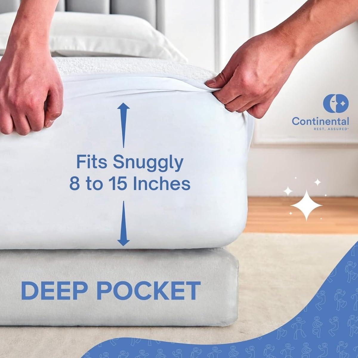 Continental Bedding Waterproof Terry Fitted Mattress Protector Sheet - Twin Size