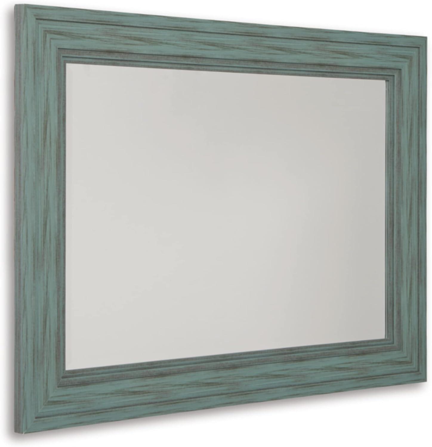 Signature Design by Ashley Casual Jacee Accent Mirror  Antique Teal