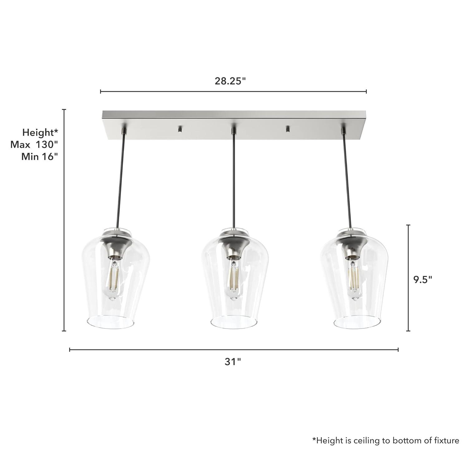 Hunter Fan Company 19725 Vidria Cluster Pendant, Brushed Nickel