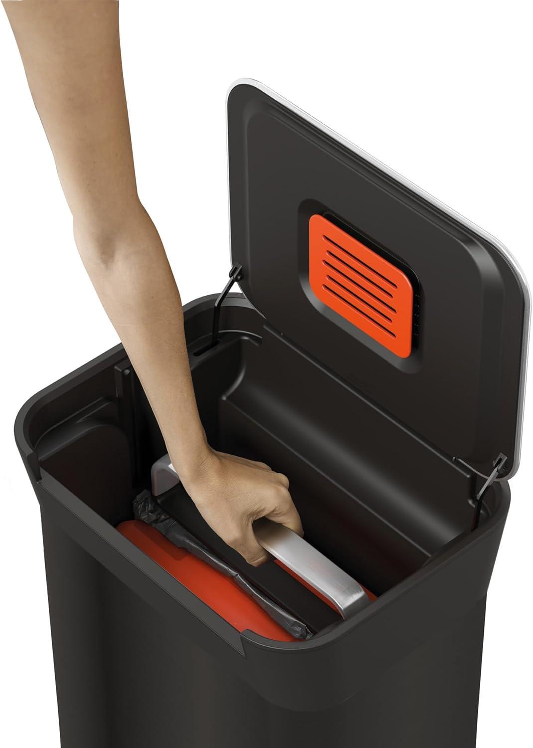 Joseph Joseph Titan 30L Indoor Step Trash Can - Carbon Black