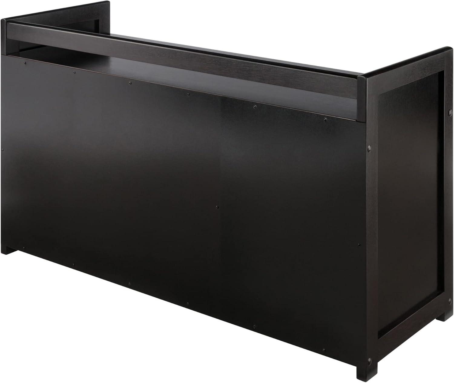 Espresso Transitional Storage Bench with Three Cubbies