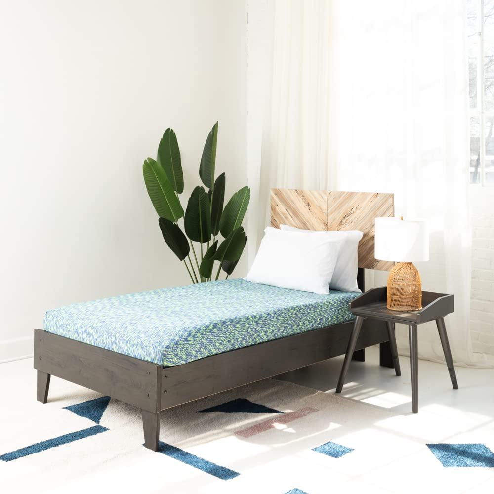 Signature Design by Ashley iKidz 7 Inch Firm Twin Memory Foam Mattress with Stretch Knit Cover & Pillow Included, Blue