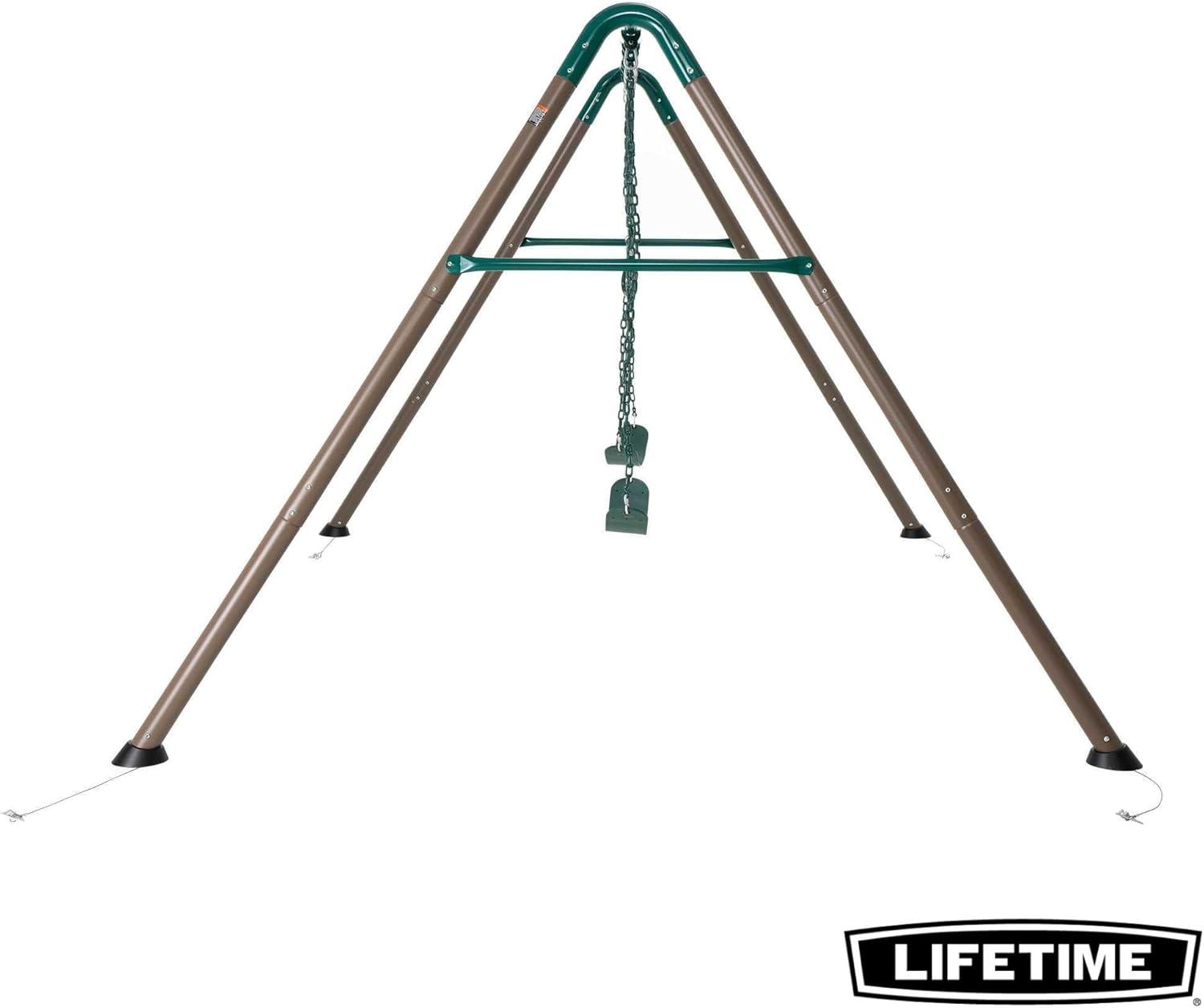 Lifetime Kids 7.3 ft. High Metal Swing Set with Belt Swings (90952)