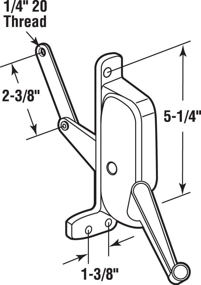 Right-Hand Gray Steel Awning Window Operator