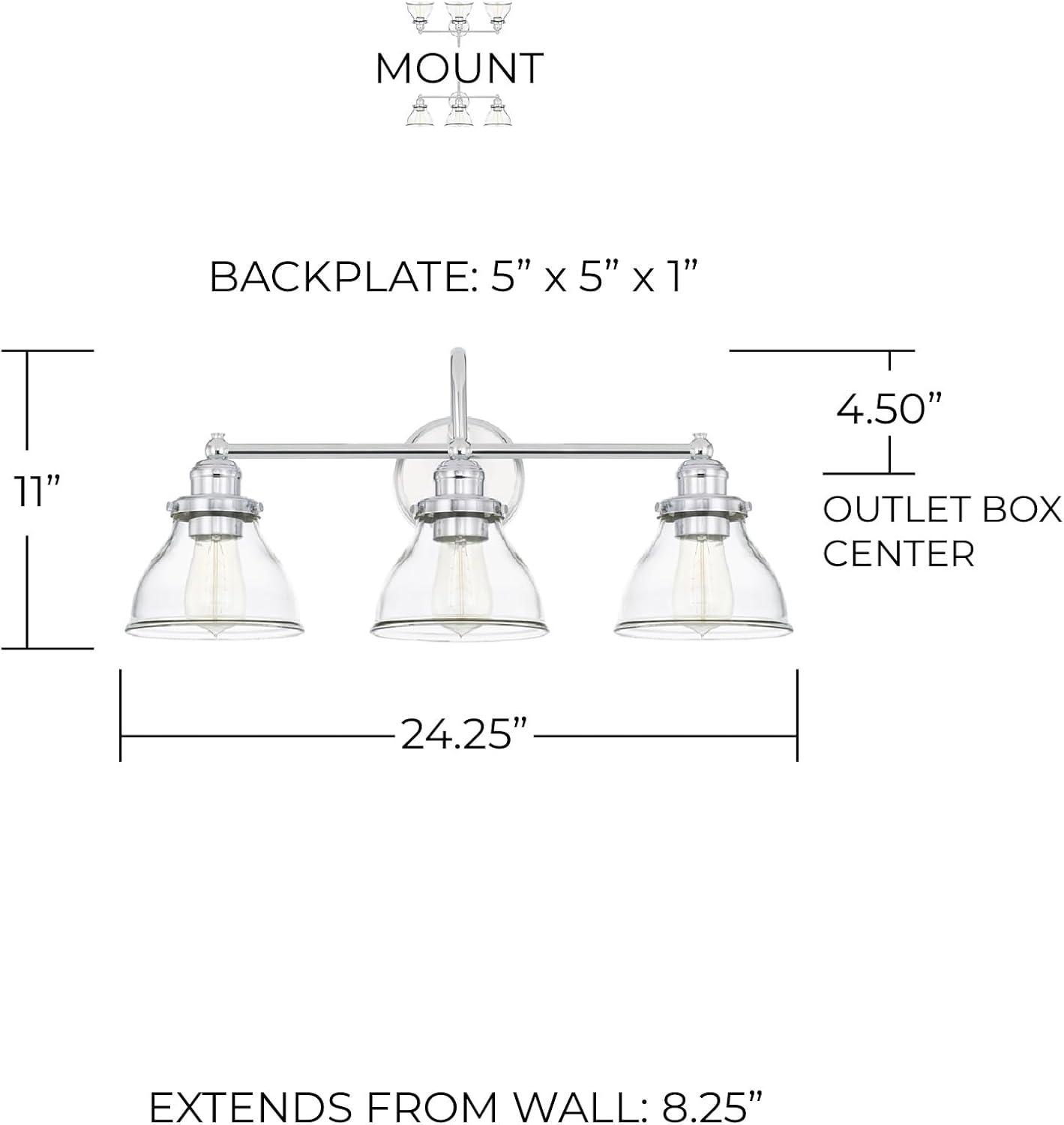 Capital Lighting - Baxter - 3 Light Industrial Bath Vanity Approved for Damp