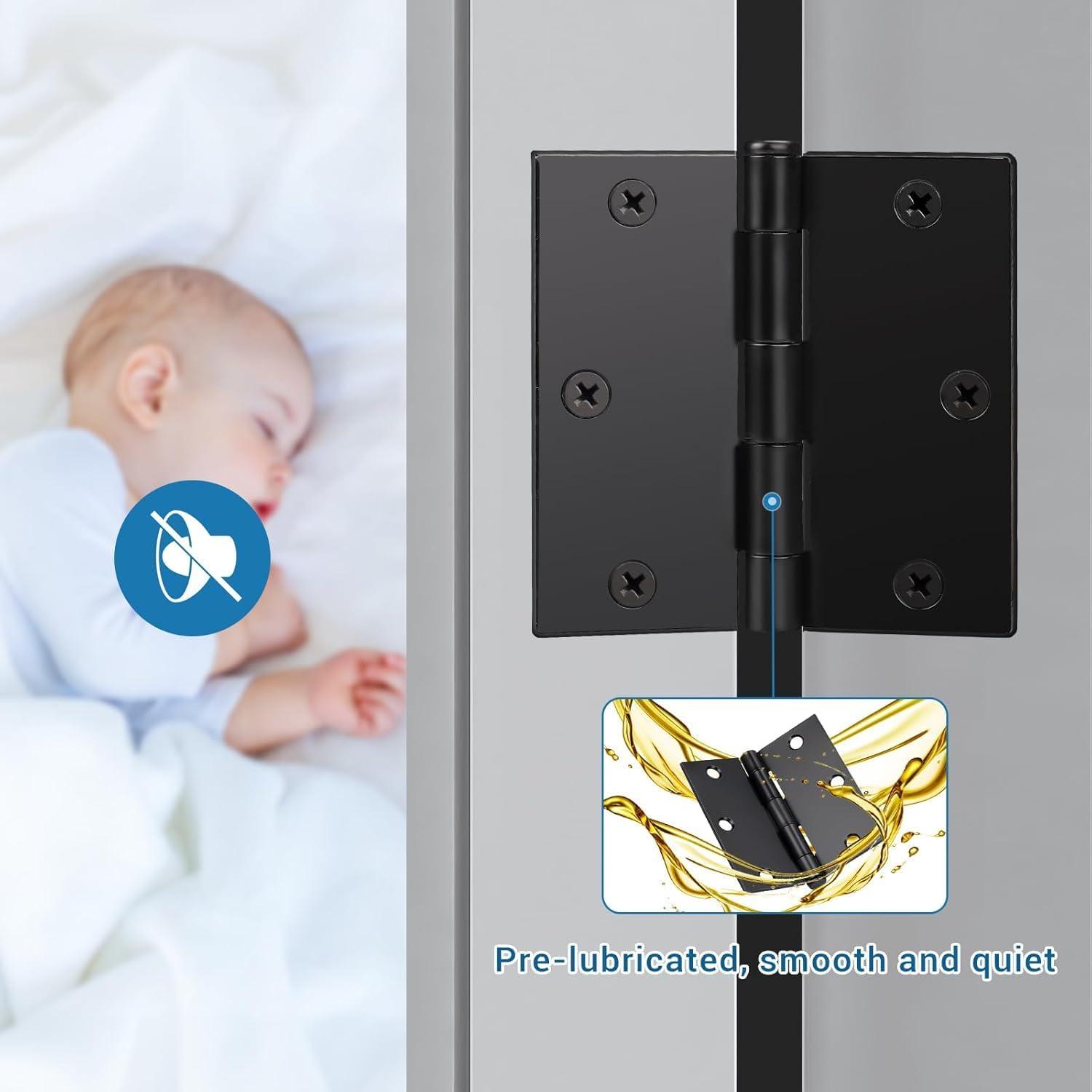 Design House 3.5" H x 3.5" W Butt Bearing Door Hinges (Set of 3)