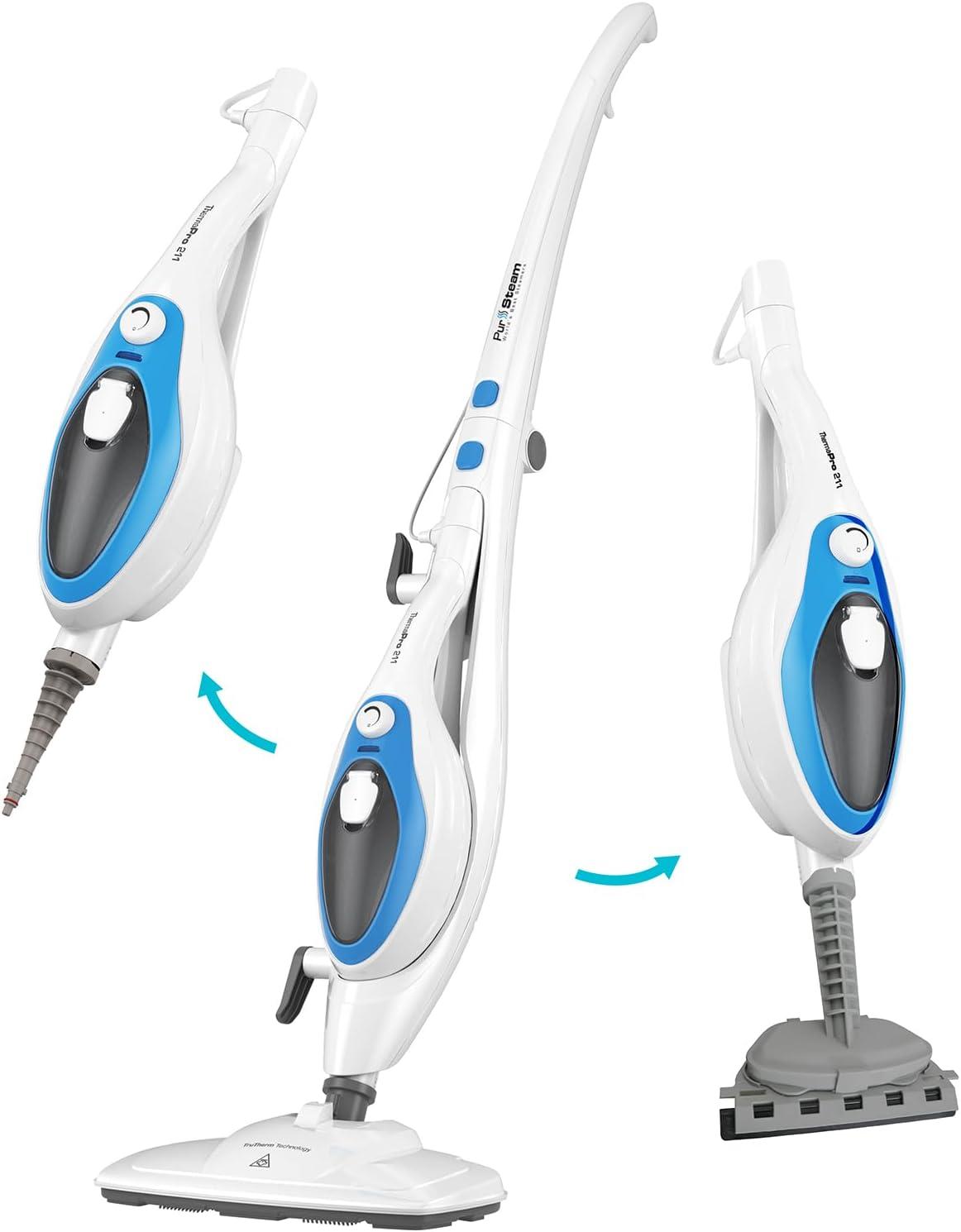 PurSteam 10-in-1 Steam Mop with Handheld Steam Cleaner for Tile & Hardwood Floors
