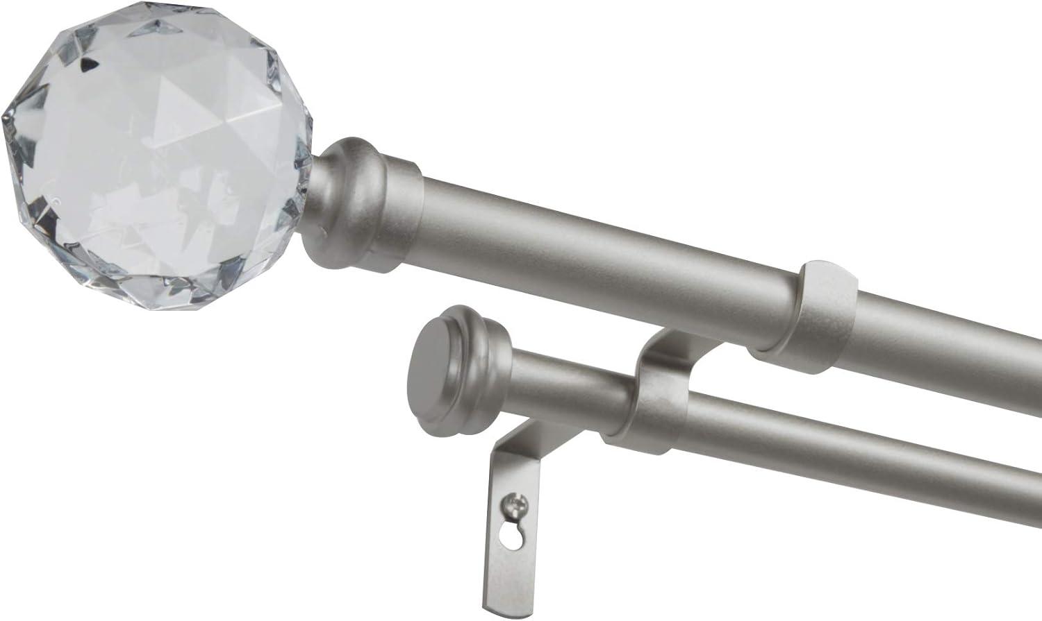 Exclusive Home Crystal Ball Double Curtain Rod