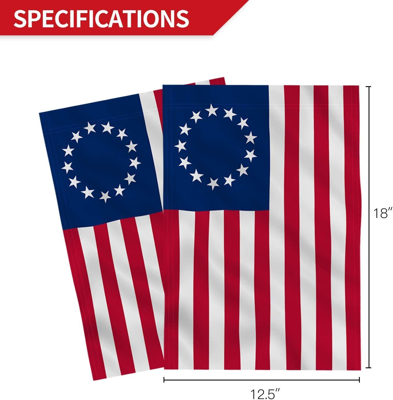 ANLEY Garden Flag USA Betsy Ross - Decorative U.S. Historic American Garden Flags 18 X 12.5 Inches