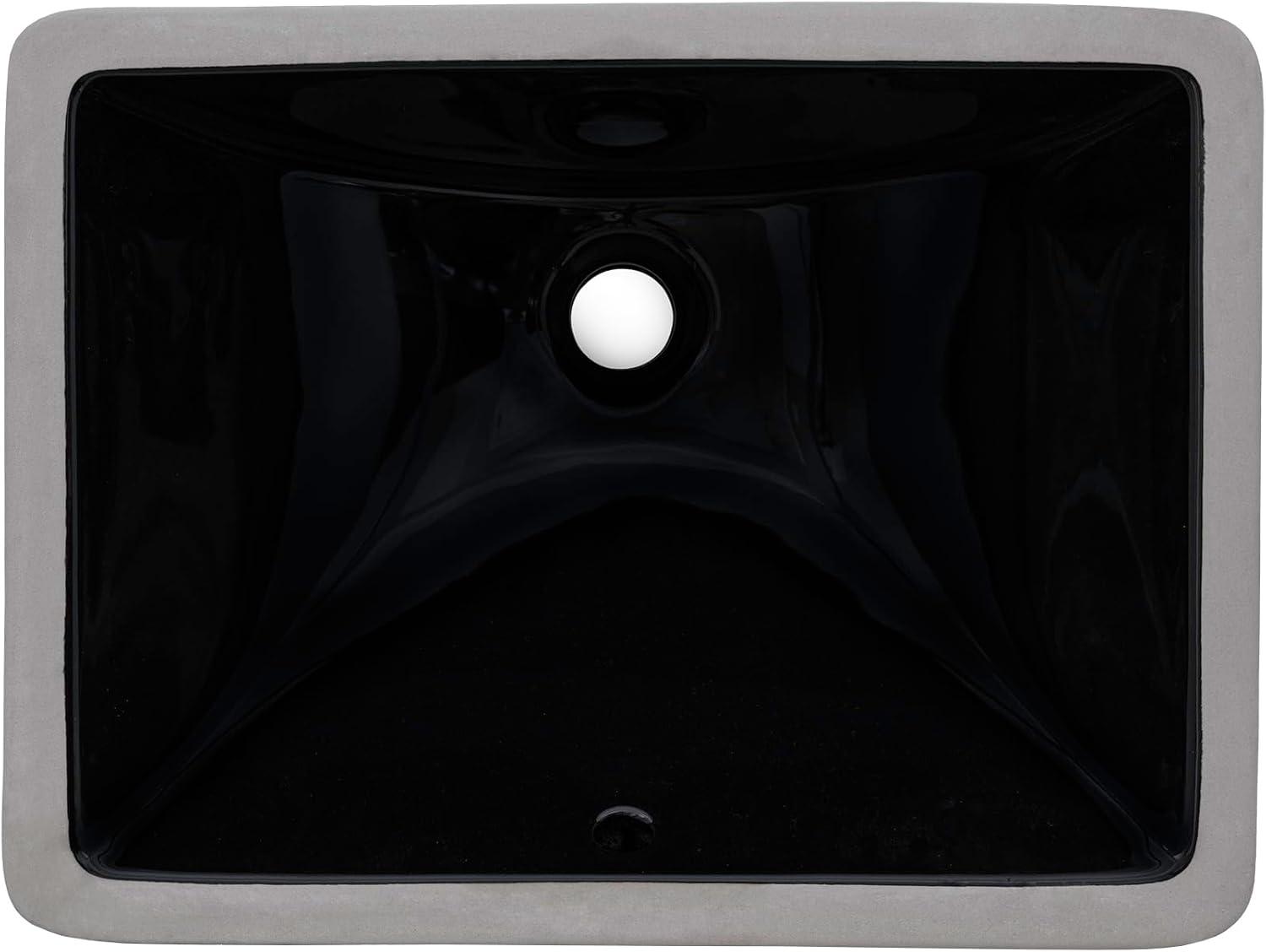 Ruvati 17 x 12 inch Undermount Bathroom Rectangular Porcelain Ceramic Sink with Overflow