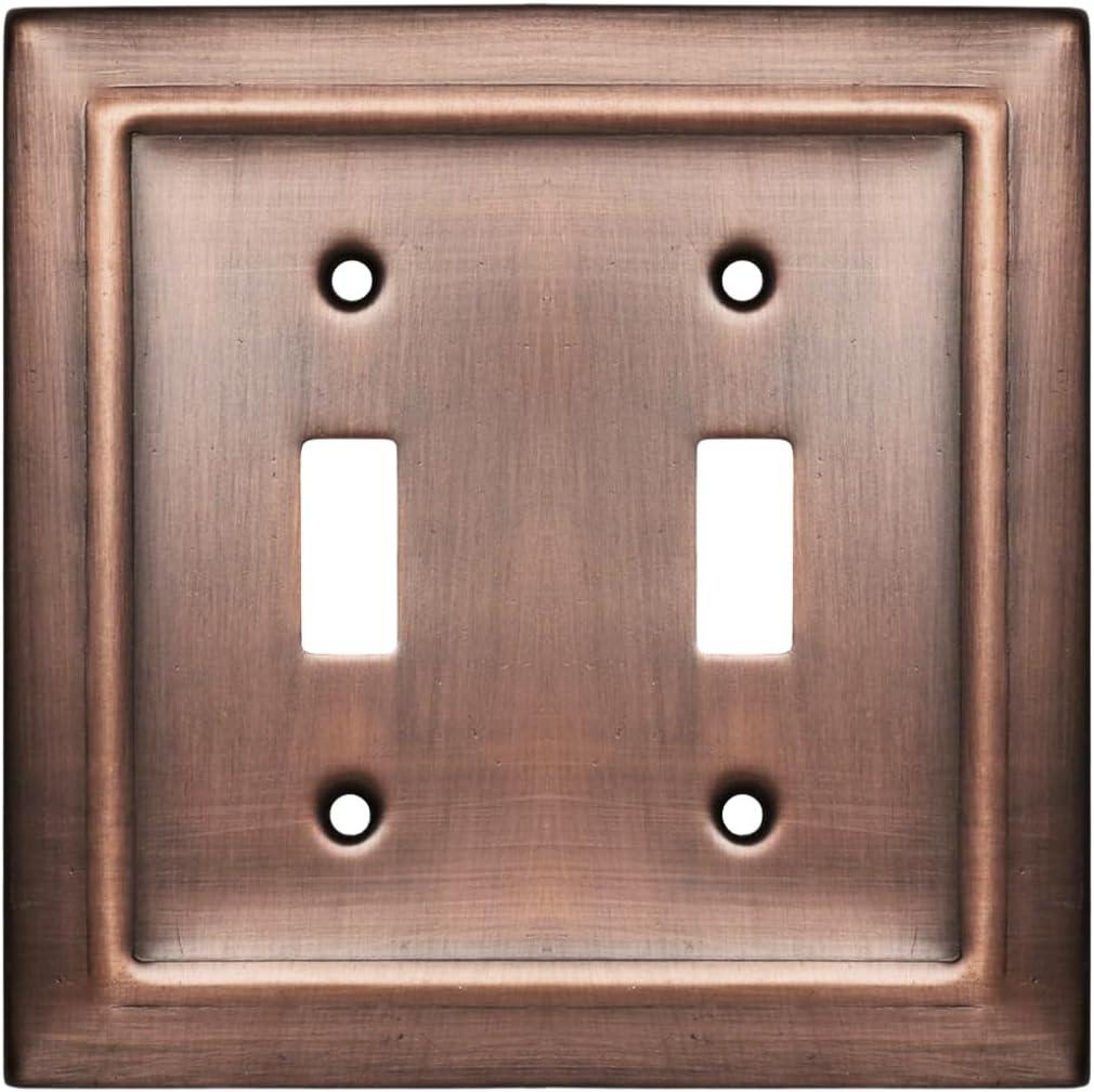 Monarch Abode Architectural 2 - Gang Toggle Light Switch Standard Wall Plate (Set of 2)