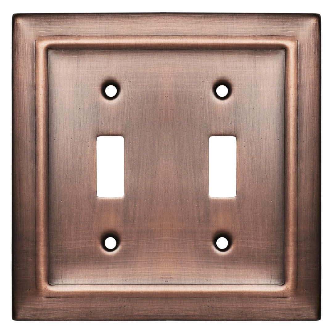 Monarch Abode Architectural 2 - Gang Toggle Light Switch Standard Wall Plate (Set of 2)