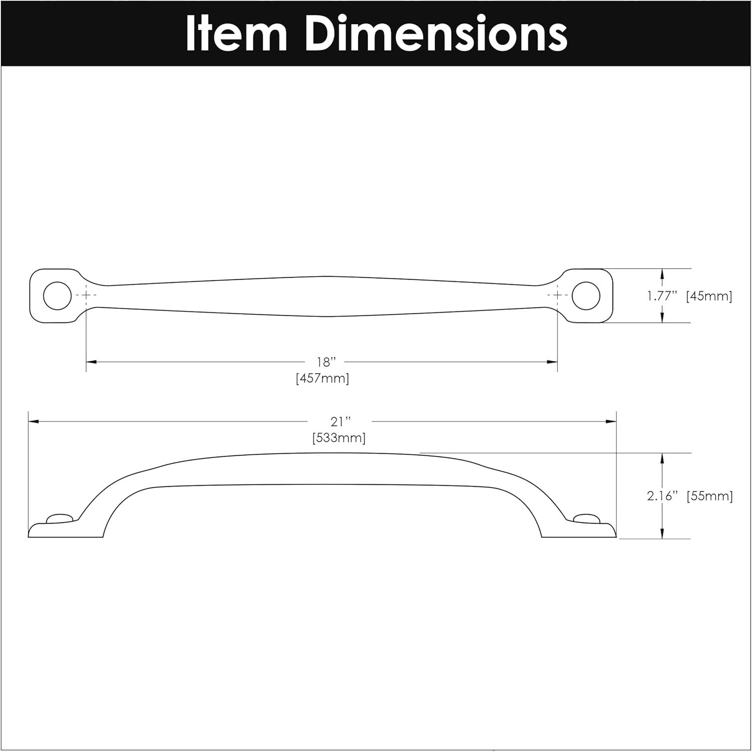 Refined 18" Center to Center Appliance Pull