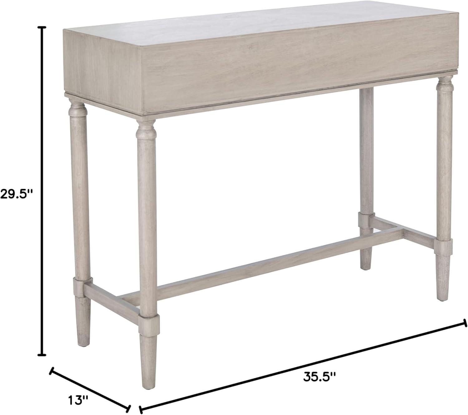 Gray Pinewood Traditional Console Table with Storage