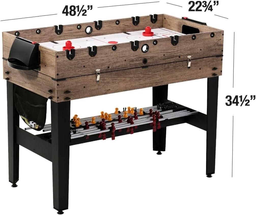 48"  3 in 1 Combo Air Powered Hockey, Foosball, and Billiard Game Table, by MD Sports