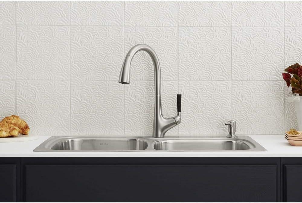 Kohler K-R75791-2PC-NA All-In- One-Kit Kitchen Sink, Brushed Stainless