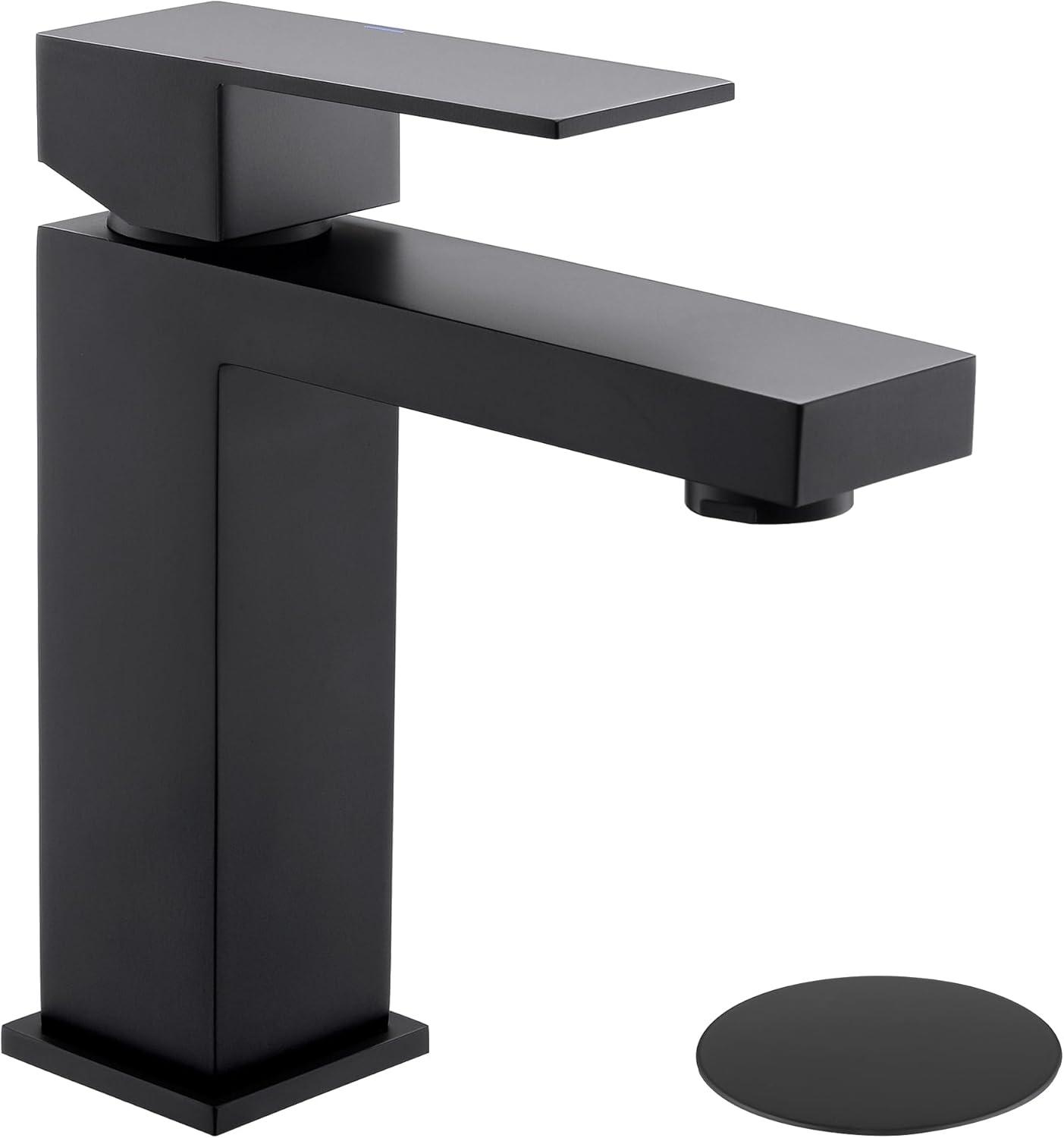 Gold Vessel Sink Faucet, Brushed Gold Tall Single Handle Bathroom Vessel Sink Faucet 1 Hole, Modern Stainless Steel Restroom Vanity Faucet with Metal Pop Up Drain and Water Supply Hose