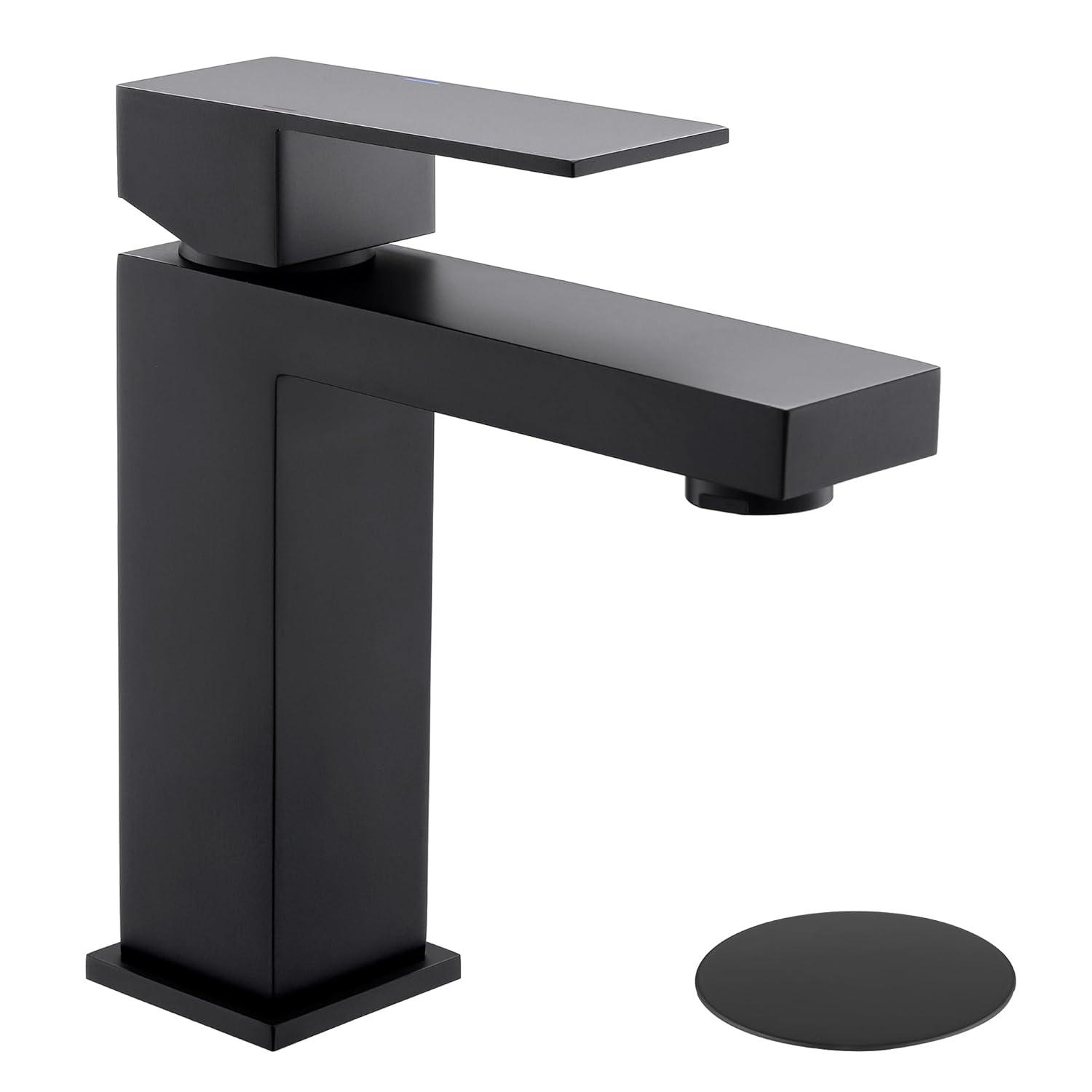 Gold Vessel Sink Faucet, Brushed Gold Tall Single Handle Bathroom Vessel Sink Faucet 1 Hole, Modern Stainless Steel Restroom Vanity Faucet with Metal Pop Up Drain and Water Supply Hose