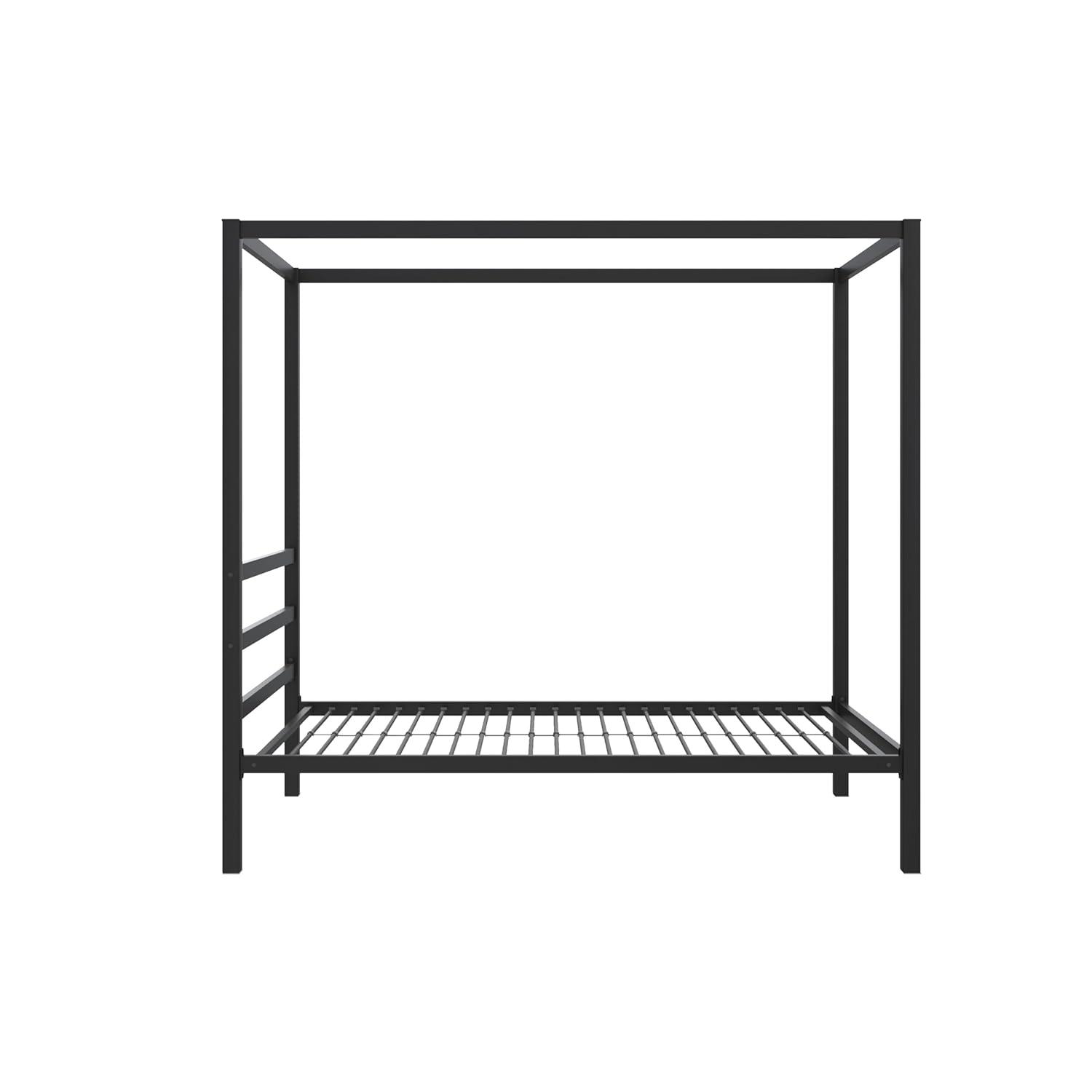 DHP Modern Metal Canopy Bed, Twin, Black