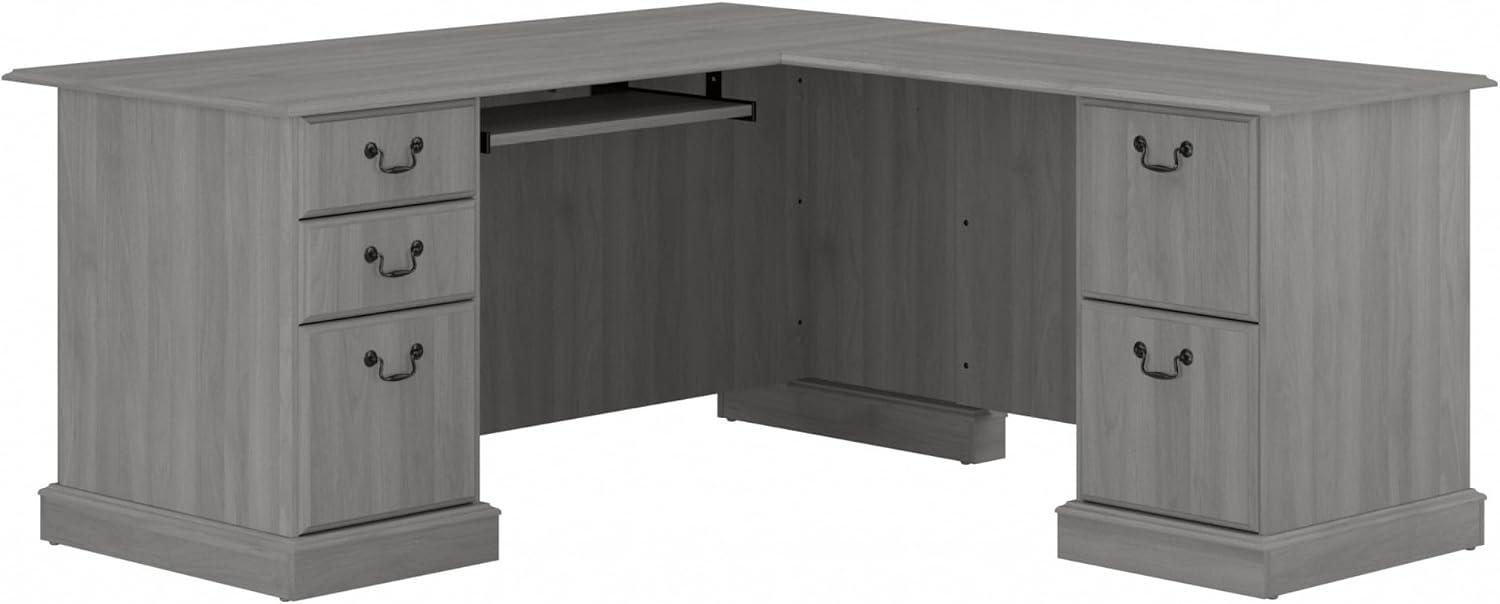 Bush Furniture Saratoga L Shaped Computer Desk with Drawers, Gray