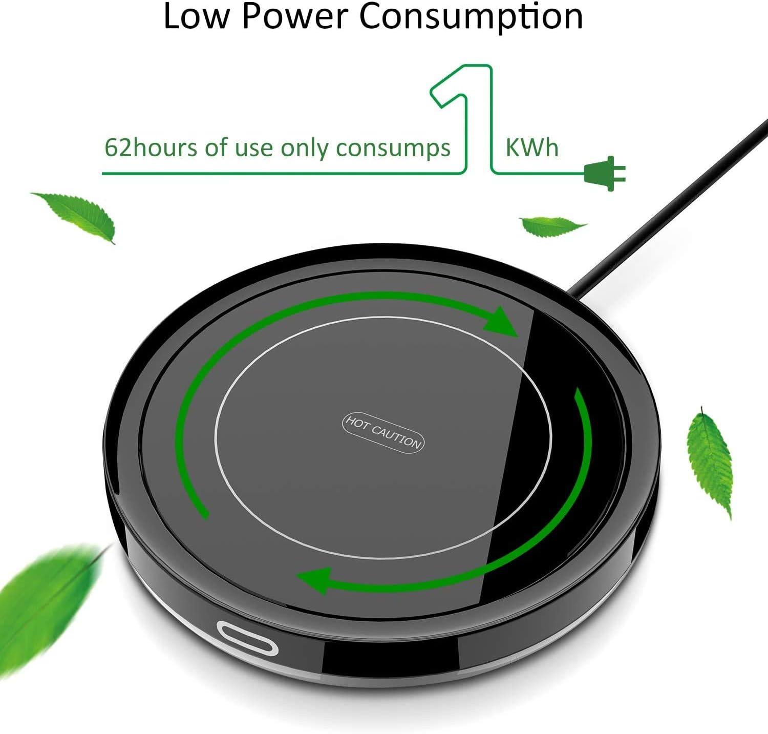 PENGFEI Smart Coffee Warmer,Auto On/Off Gravity-Induction Mug Warmer for Office Desk Use, Candle Wax Cup Warmer Heating Plate (Up to 131F/55C) (Black)