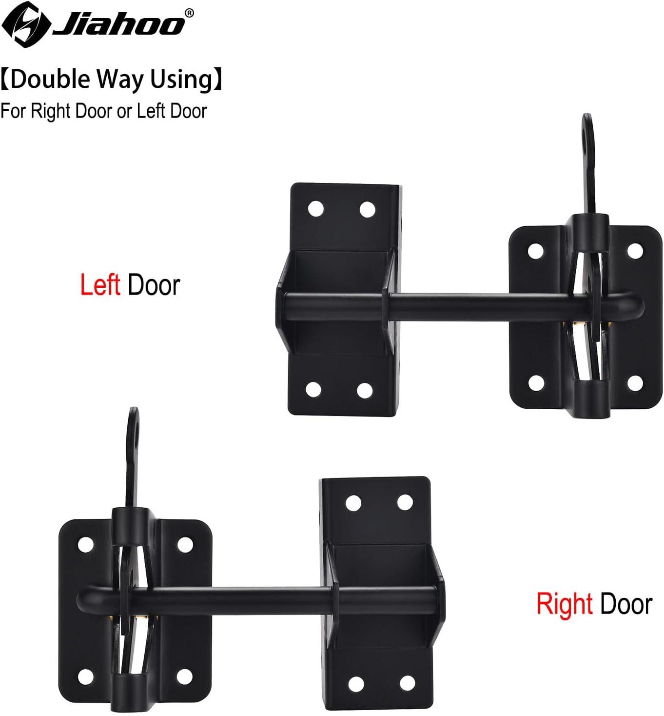 Post Mount Gate Latch for Wooden Fence - Heavy Duty Self Locking Gate Latch Hardware for Pool/Garden Gate Safety Latch, Automatic Fingertip Release Latches for Vinyl/Wood Fence, Black Finish