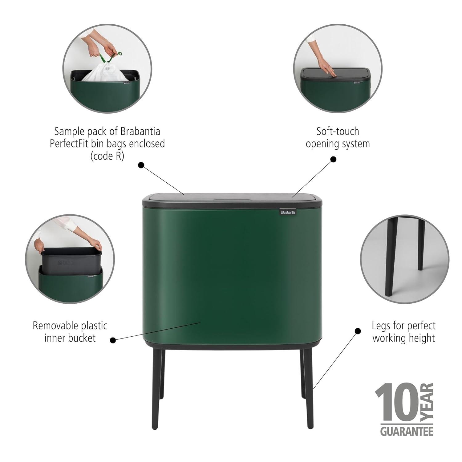 Brabantia Bo Touch Top Trash Can 9.5 Gallon