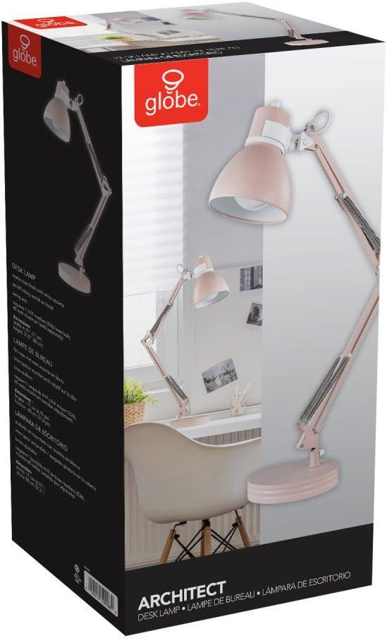 Globe Electric Architect 28" Matte Rose Swing Arm Desk Lamp