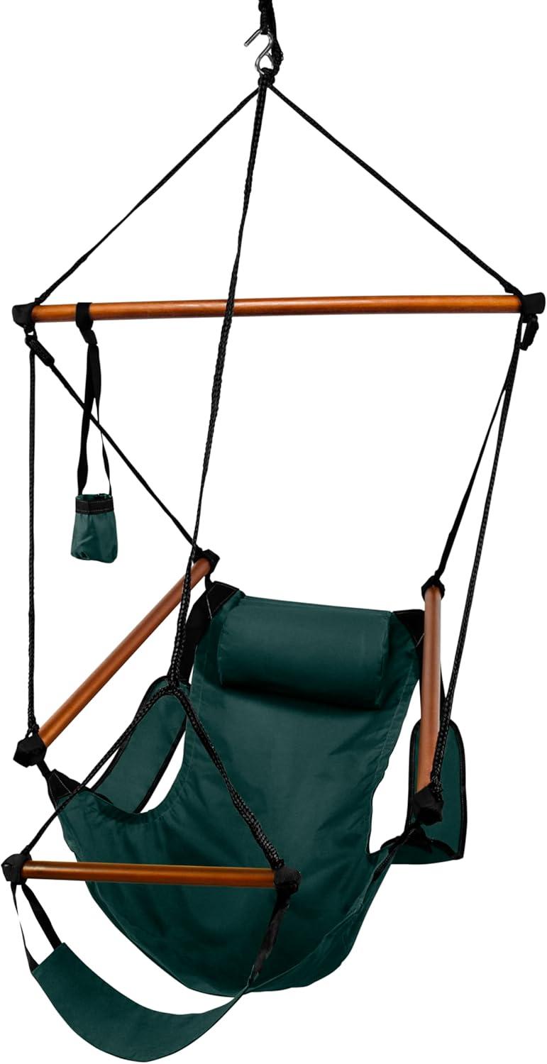 KingsPond 10002-KP Hammaka Hammocks Original Hanging Air Chair In Hunter Green