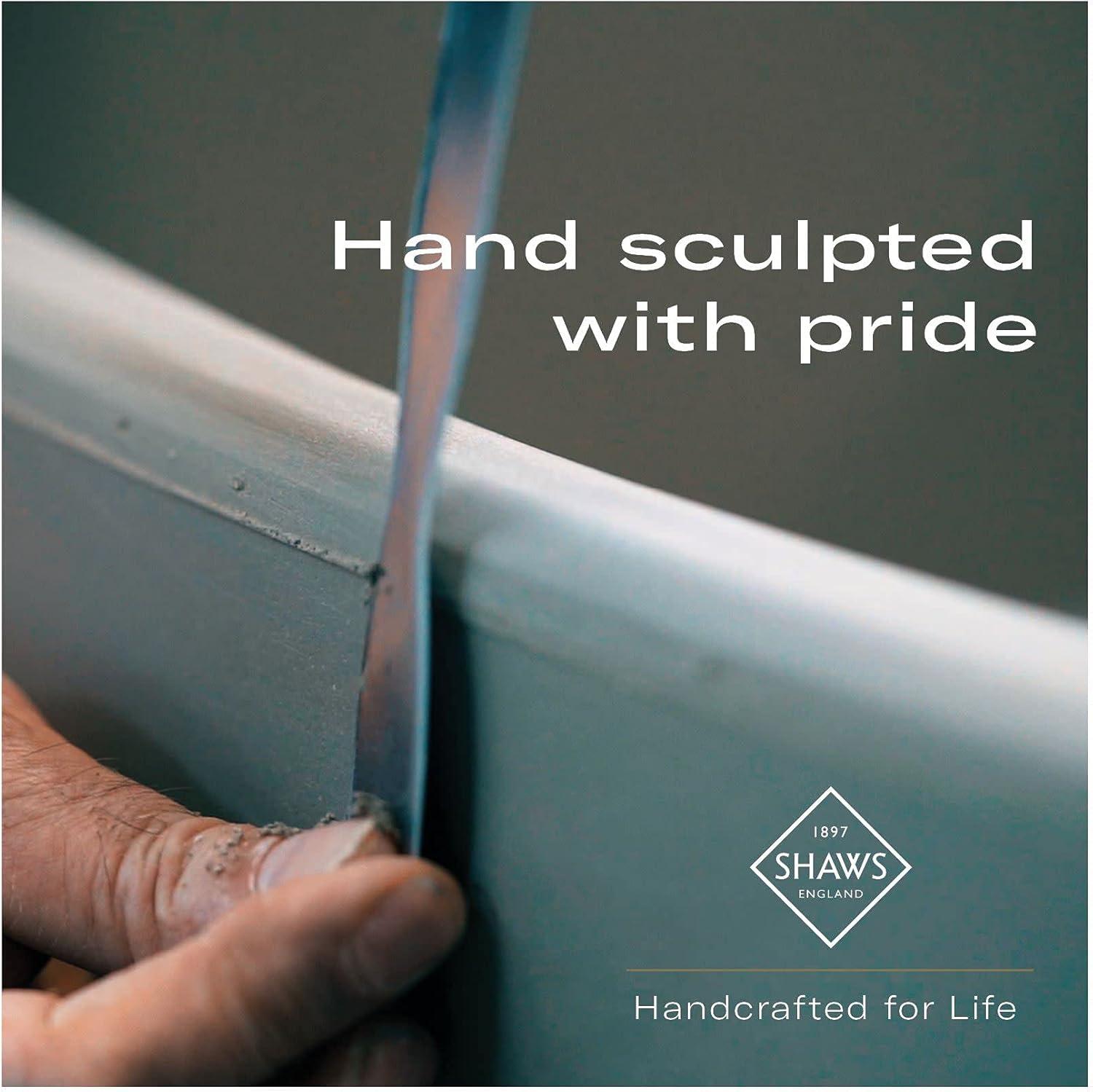 Shaws RC4019WH Lancaster 40" Double Bowl Farmhouse Apron Front Fireclay Kitchen Sink