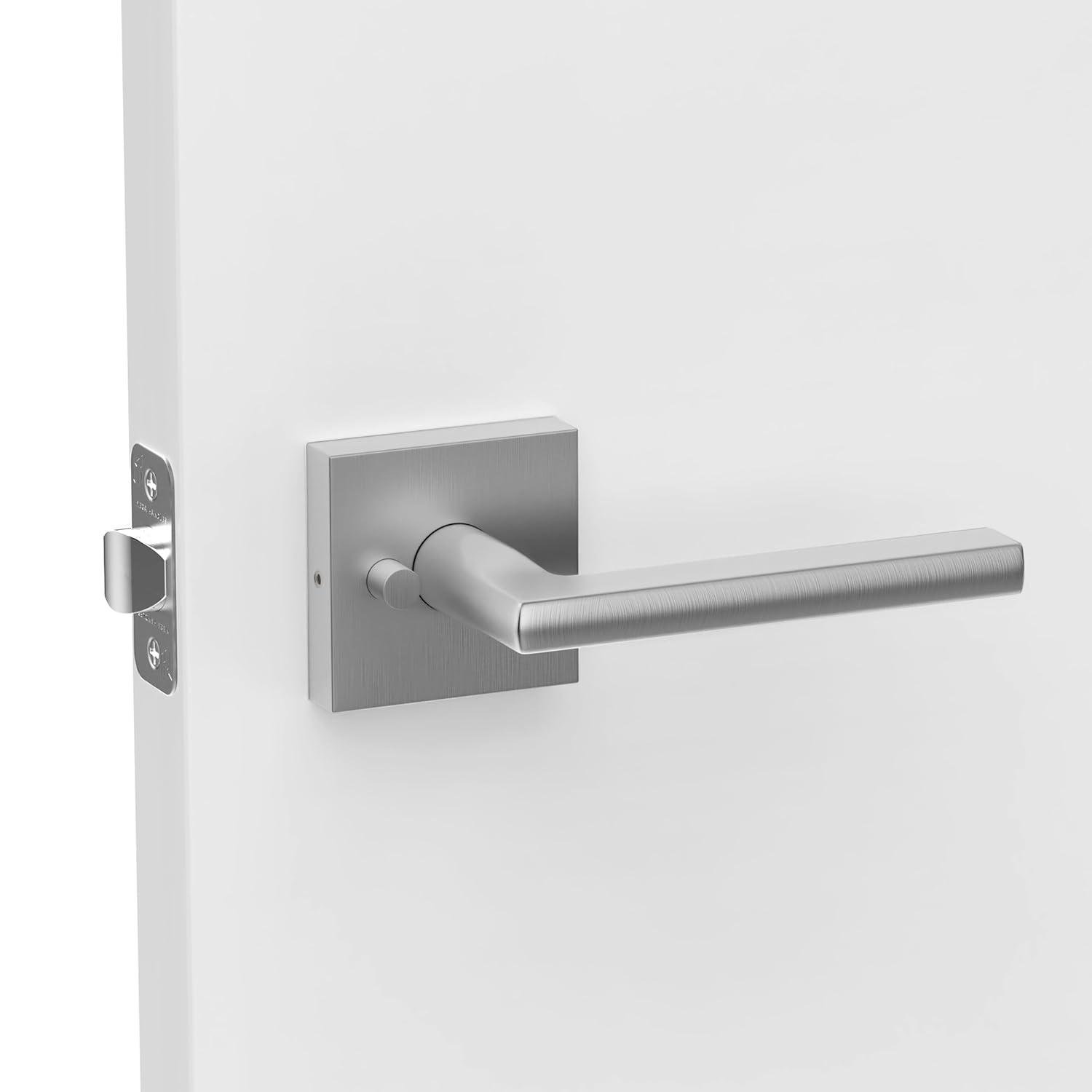 Mega Handles PRIME PRIVACY Reversible Interior Door Lever for Bedrooms, Bathroom & Hallway | Modern Stainless Door Locks