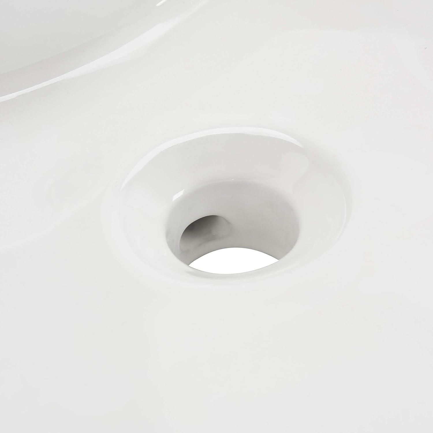 Safavieh Mira 16.92'' White Ceramic Circular Bathroom Sink with Overflow