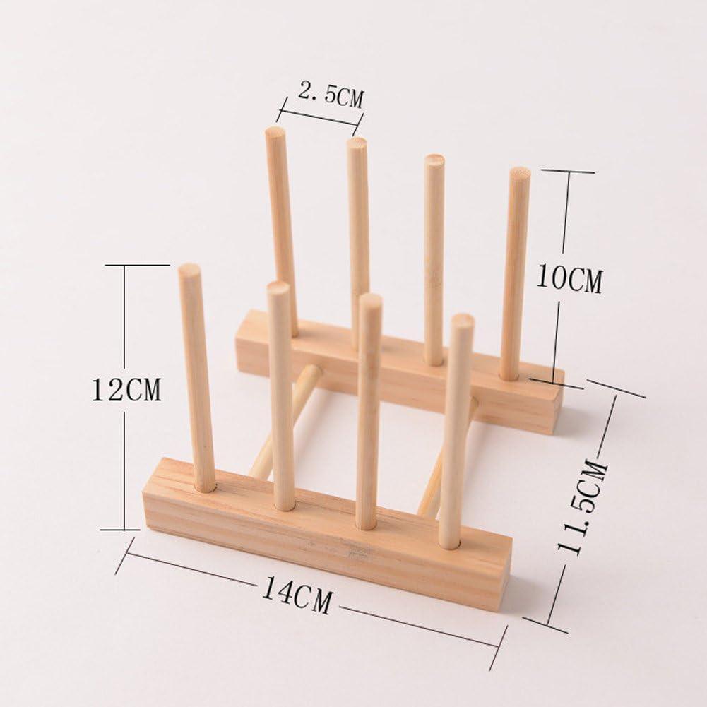 Compact Bamboo Dish Drying Rack with 6 Slots