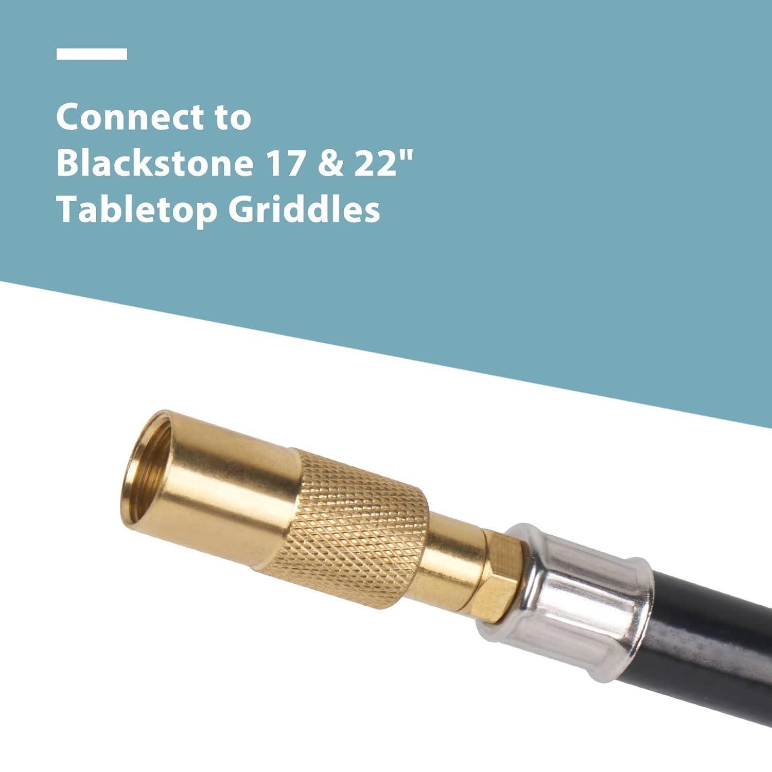 SHINESTAR 3 Feet Propane Adapter Hose with Regulator for Blackstone 17 & 22" Tabletop Griddles Gas  Grill Hose for Propane Tank 1 lb to 20 lb