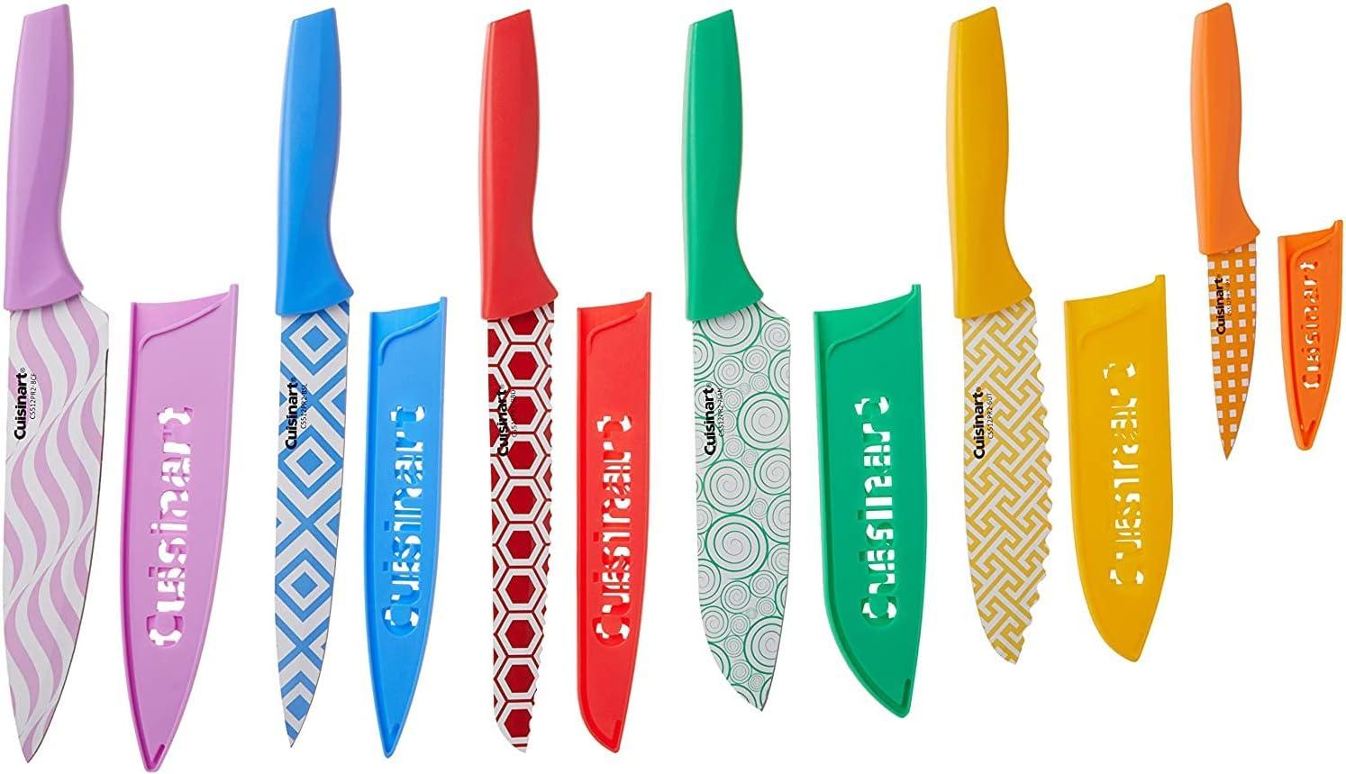 Cuisinart 12 Piece Printed Color Knife Set with Blade Guards