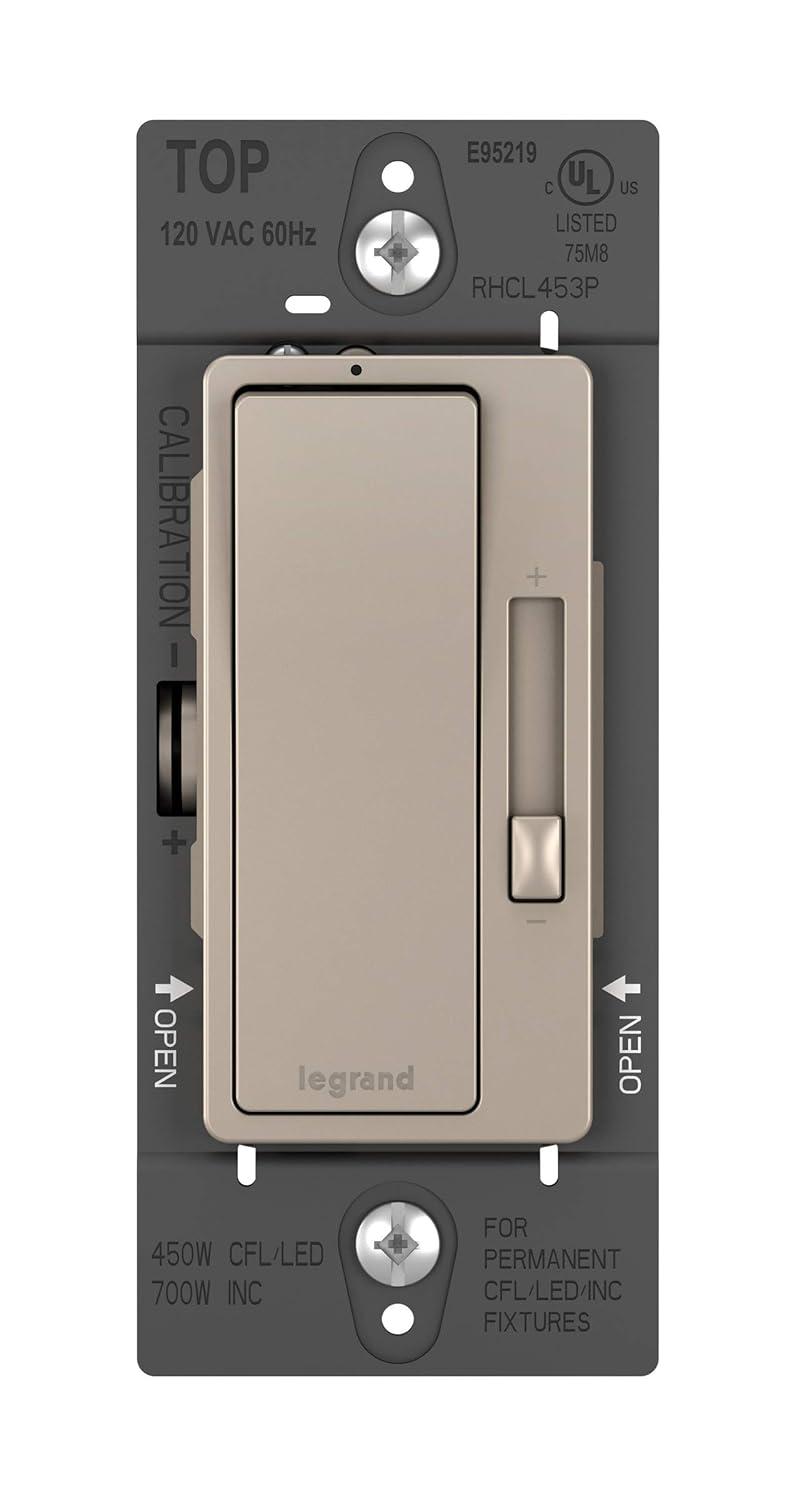Legrand RHCL453PNICCV4 Pass & Seymour LED Dimmer, 3-Way, Single-Pole, Nickel, 450-Watt - Quantity 1