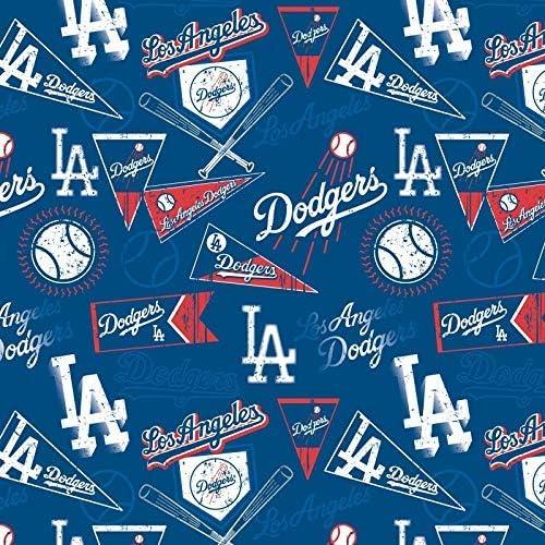 Vintage Blue MLB Los Angeles Dodgers Cotton Fabric