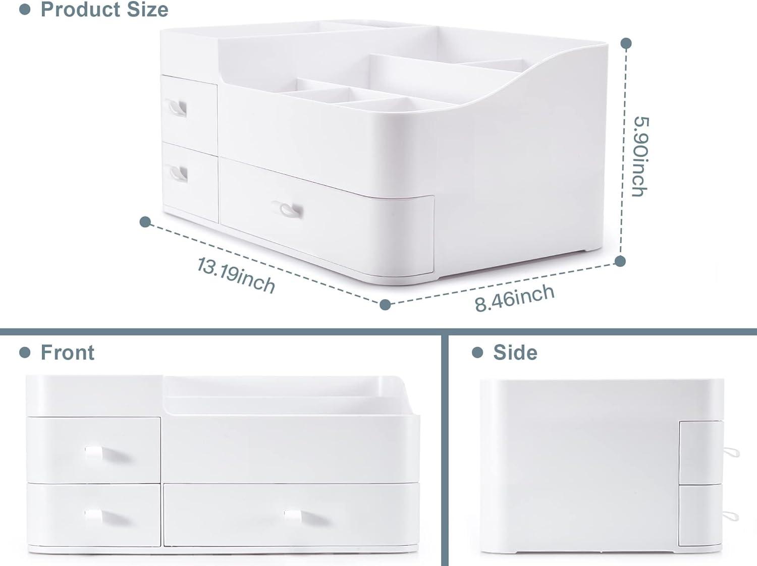 BREIS Makeup Organizer with Drawers,Large Capacity Countertop Organizer for Vanity,Bathroom Makeup Organizer for Skin Care, Cosmetics, Brushes, Eyeshadow, Lotions, Lipstick, Nail Polish