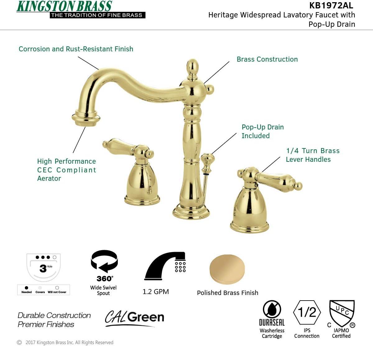 Heritage Widespread Bathroom Faucet with Drain Assembly