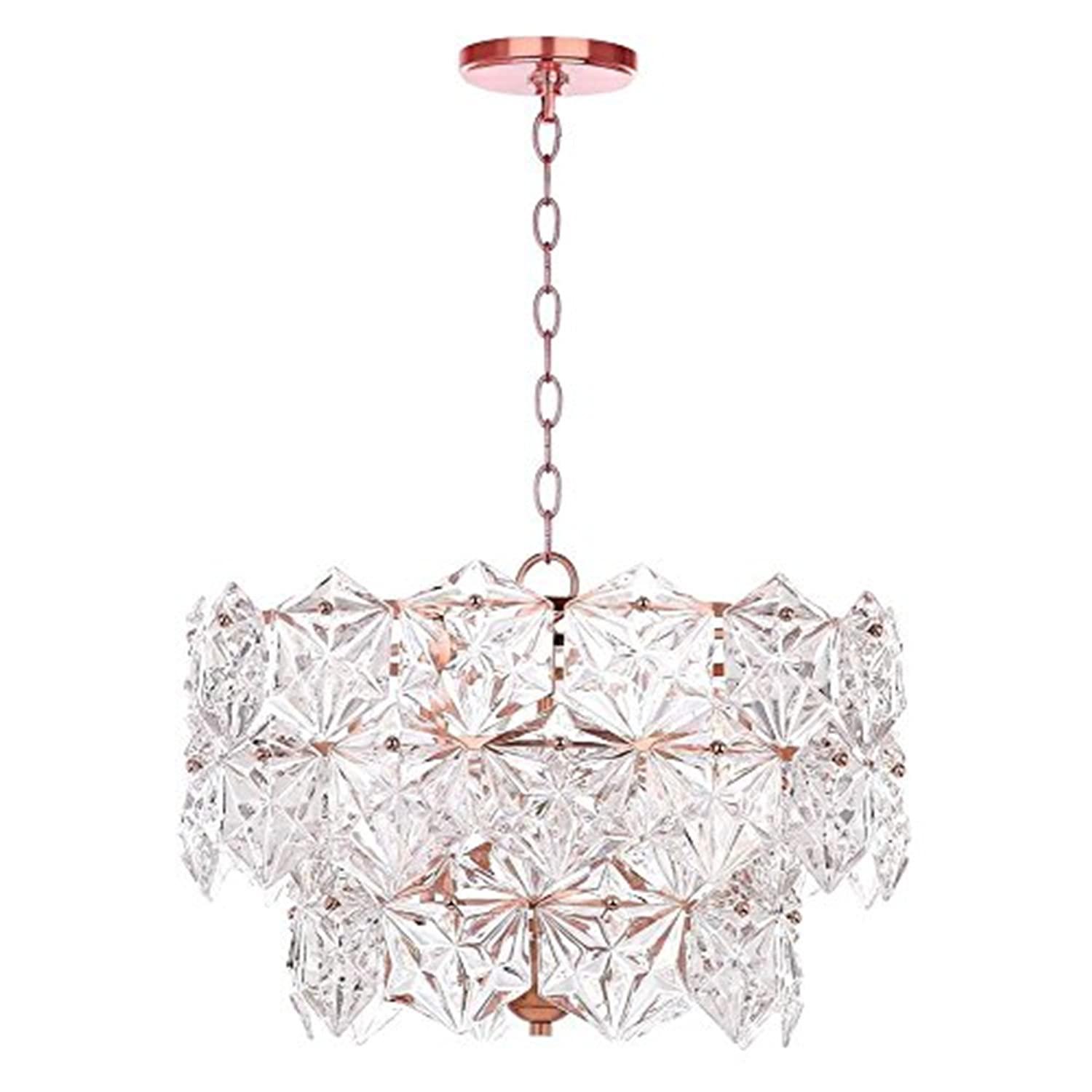 Sia 4 Light 19" Pendant - PND4001 - Clear/Copper - Safavieh