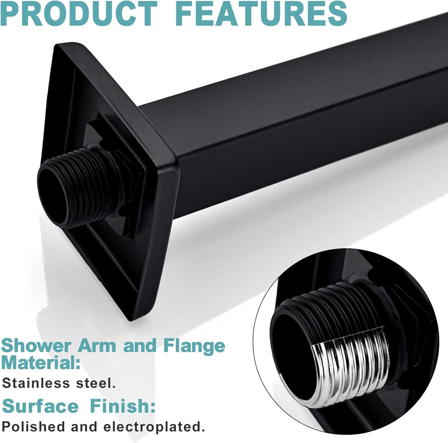 8" Shower Arm with Flange