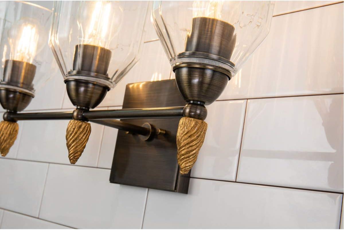 Lucas McKearn Felice 3-light Acorn-shaped Metal Bath Vanity Light in Dark Bronze