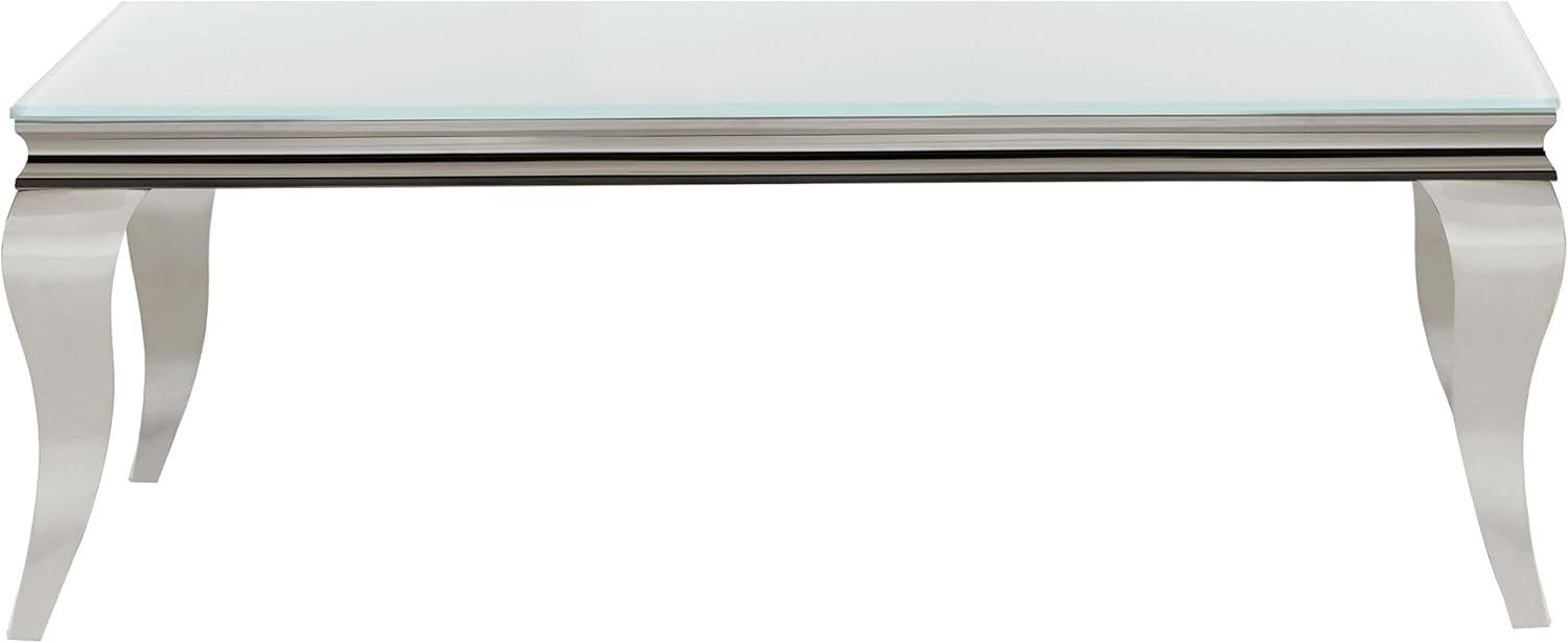 Luna Rectangle Coffee Table White and Chrome