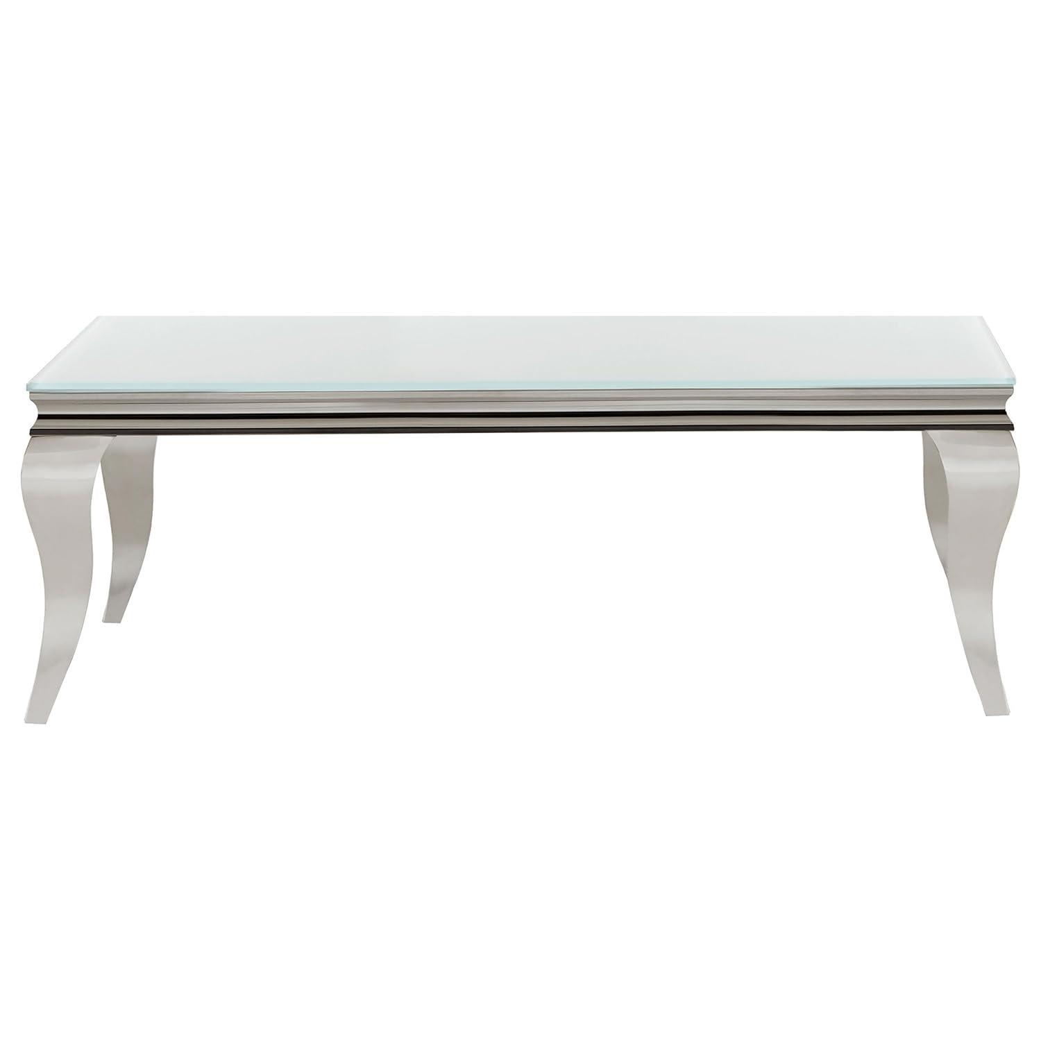 Luna Rectangle Coffee Table White and Chrome