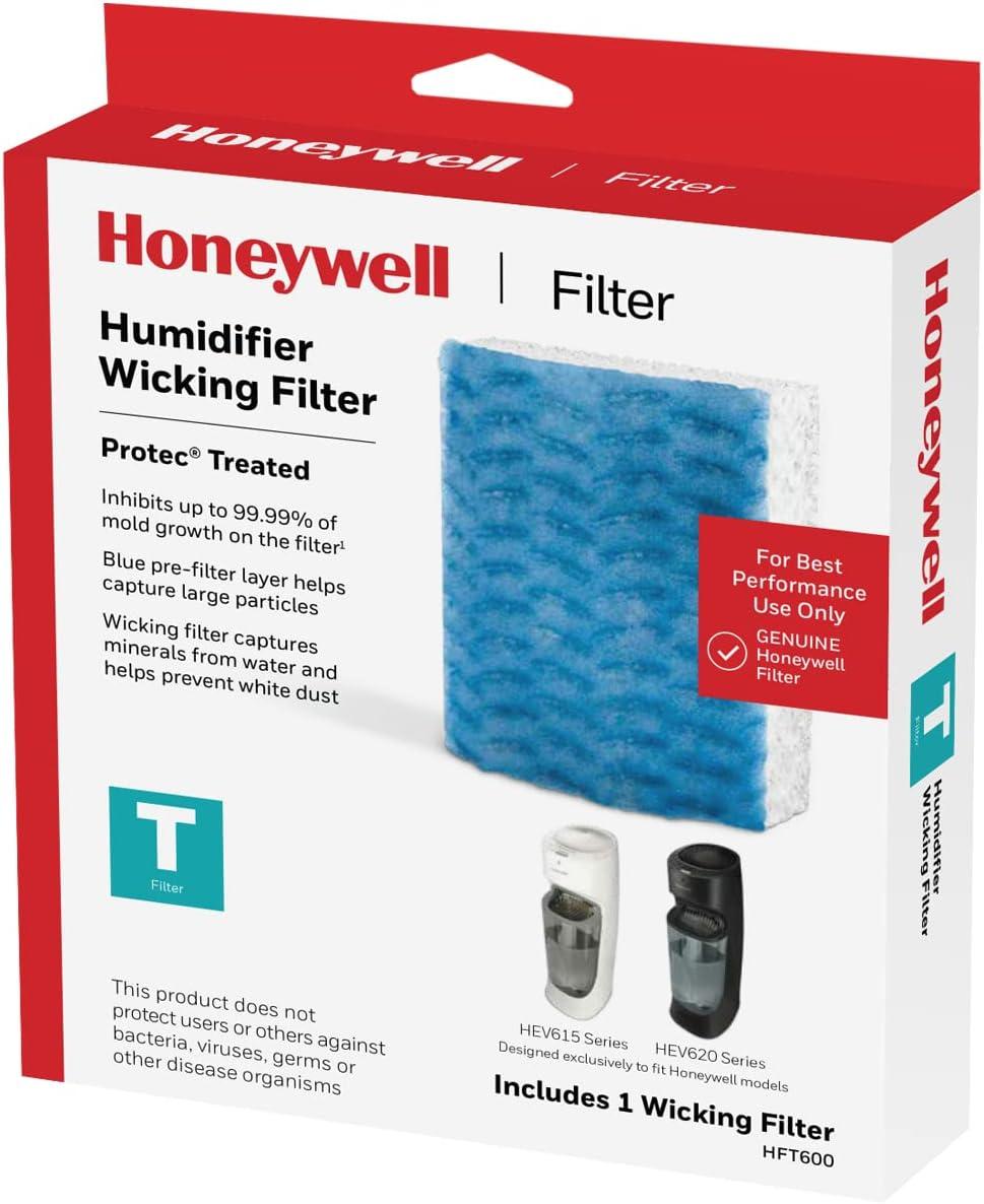 Honeywell Replacement Wicking Filter T: Compatible with Honeywell Humidifiers, Captures Dust & Pollen, HFT600 Filter