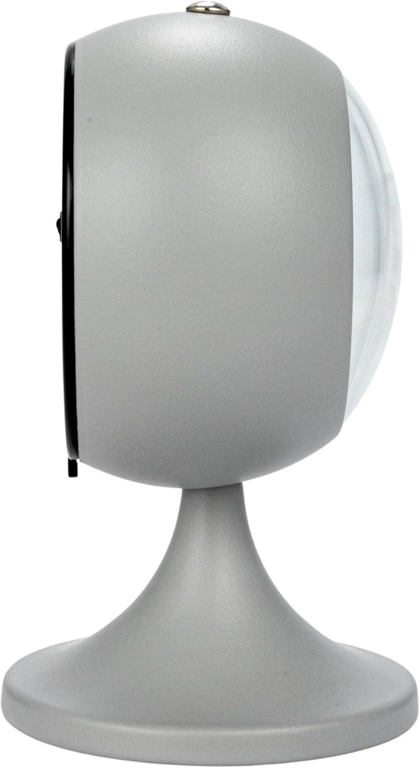 Creative Co-Op Round Metal Table Clock with Alarm, White