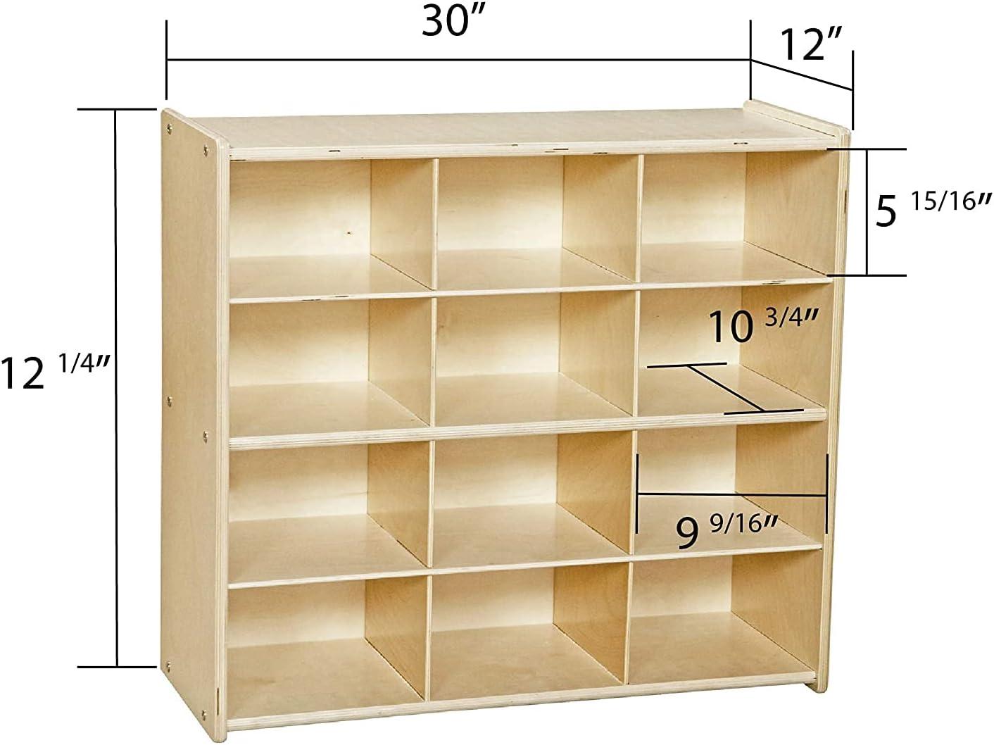 Wood Designs Contender Baltic Birch Storage 12 Compartment Cubby with Trays