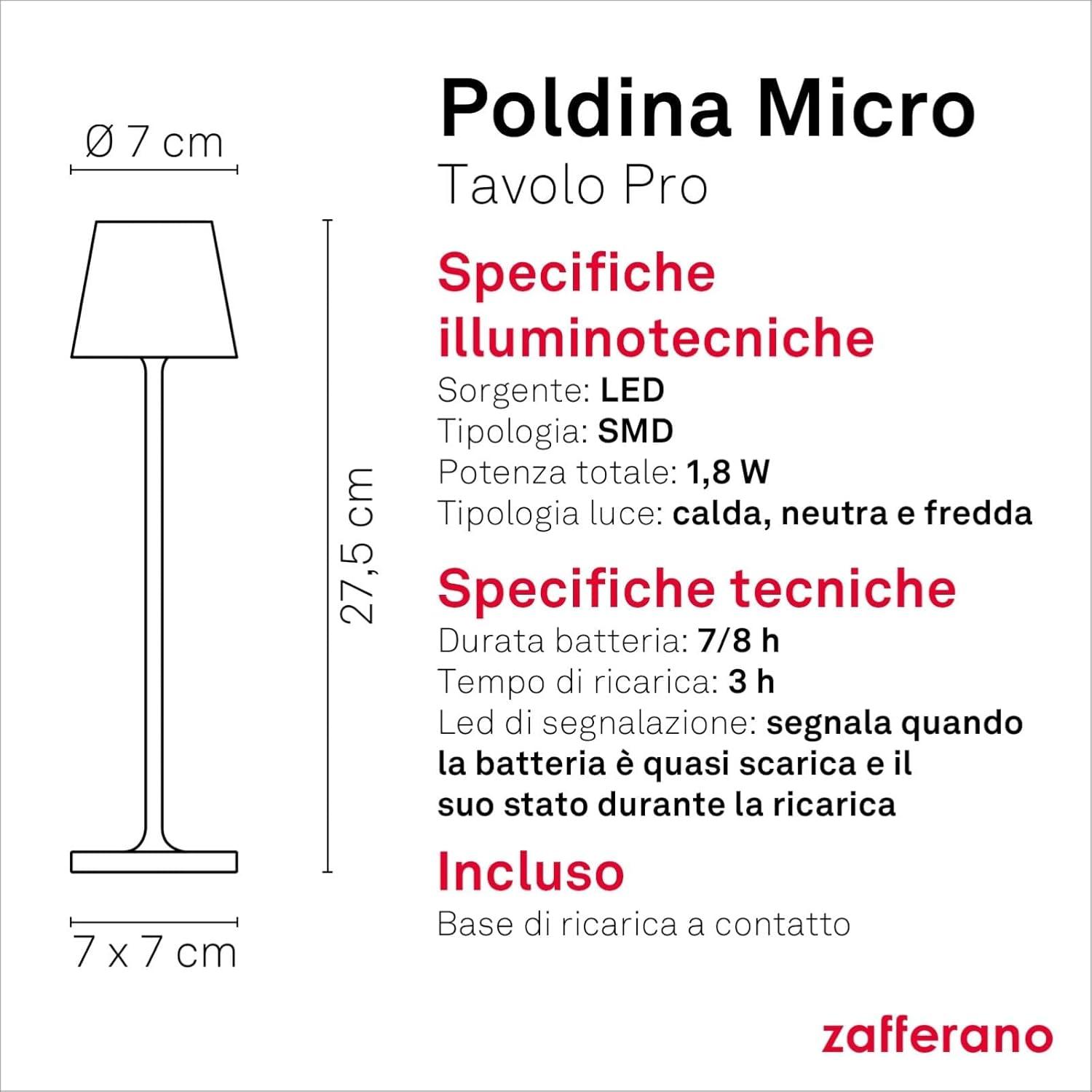 Dark Grey Cordless Touch LED Table Lamp