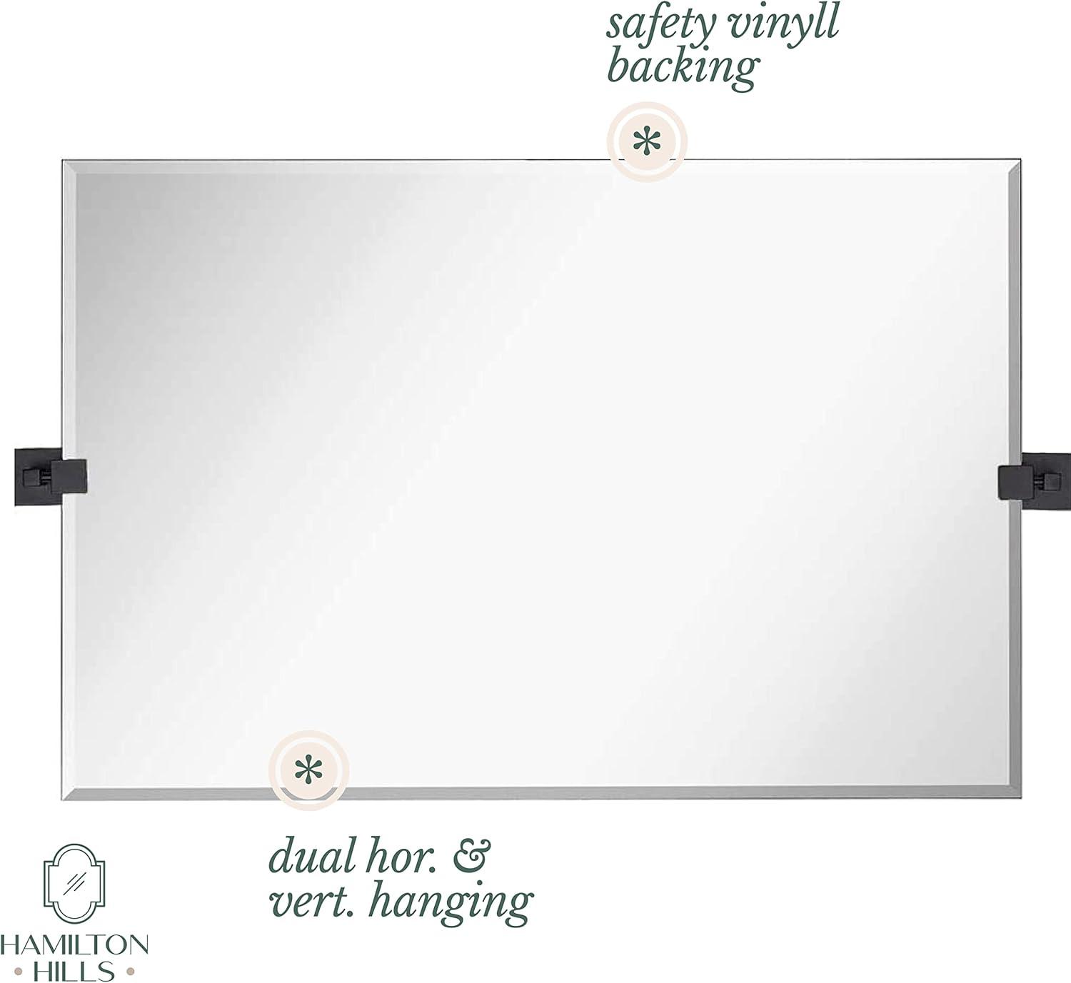 Hamilton Hills 20" X 30" Rectangle Square Black Pivot