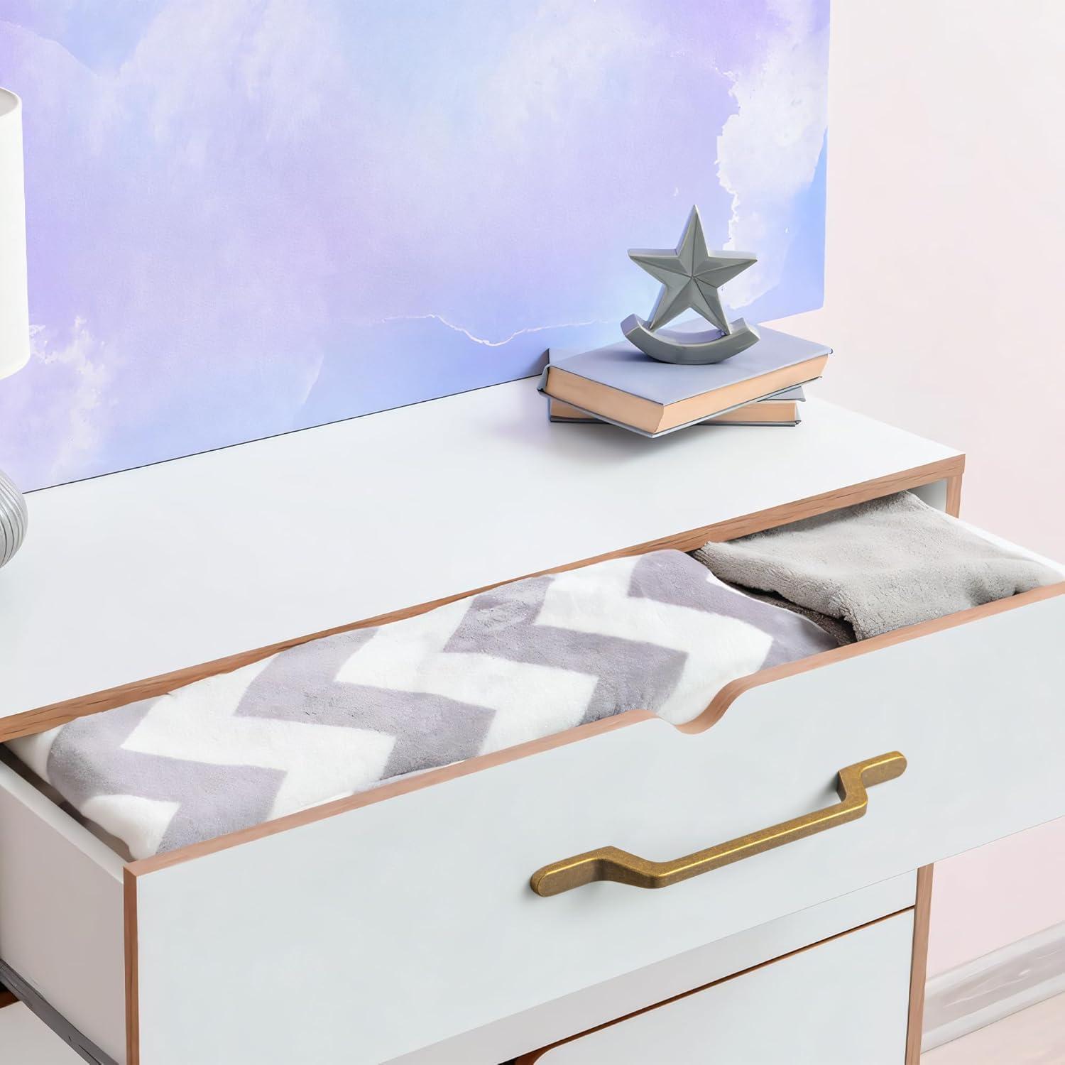 Goo-Ki 6 Pack 5" Hole Center Antique Bonze Cabinet Pulls - Antique Brass Drawer Pull for Dresser Cupboard , Vintage Bronze Bar Handles Kitchen Hardware for Bathroom Closet Wardrobe ,1751-GT-128